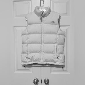 The North Face Womens Puffer Vest - White and Light Gray